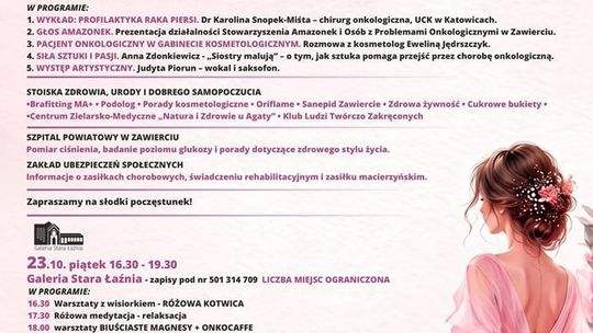 Różowy Październik – trzy dni dla zdrowia i wsparcia kobiet w Zawierciu