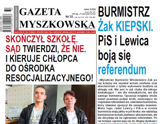 BURMISTRZ Żak KIEPSKI. PiS i Lewica boją się referendum