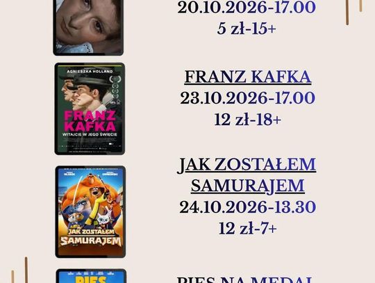 Filmowy weekend w Koziegłowach. Trzy propozycje Kina za Rogiem na 23 i 24 października