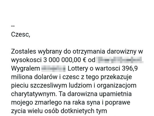 MILIONY SPADKU LUB DAROWIZNY? TO ZWYKŁE OSZUSTWO!