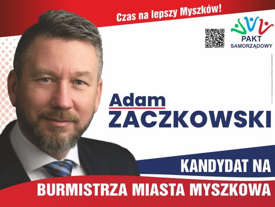 Myszków: Adam Zaczkowski kandydat w wyborach o fotel burmistrza prezentuje swój program