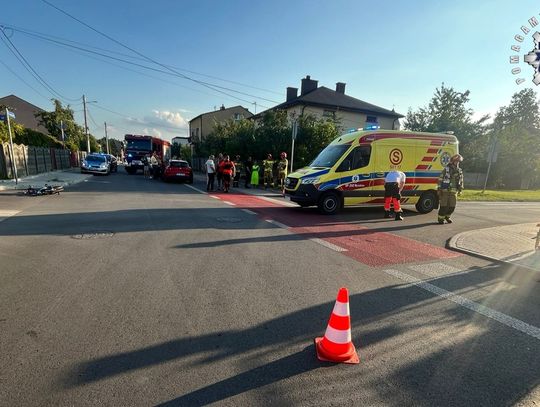 MYSZKÓW. GROŹNY WYPADEK 11-LATKA NA ROWERZE. DO SZPITALA ZABRAŁ GO HELIKOPTER ZDJĘCIA.