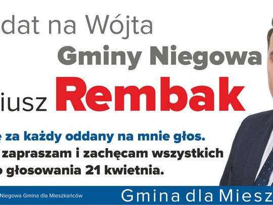 Niegowa: wybory wygrywa Mariusz Rembak