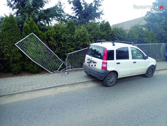 PIJANY „PRZECIĄŁ” CHODNIK I WJECHAŁ W PŁOT