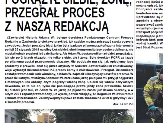 POGRĄŻYŁ SIEBIE, ŻONĘ, PRZEGRAŁ PROCES Z  NASZĄ REDAKCJĄ