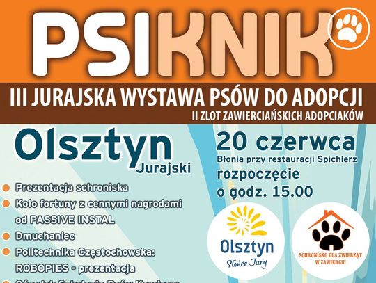 PSIKNIK W OLSZTYNIE JUŻ  SOBOTĘ