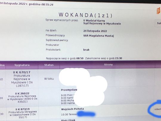 Rozprawa Wojciecha P. odwołana. To już reguła?