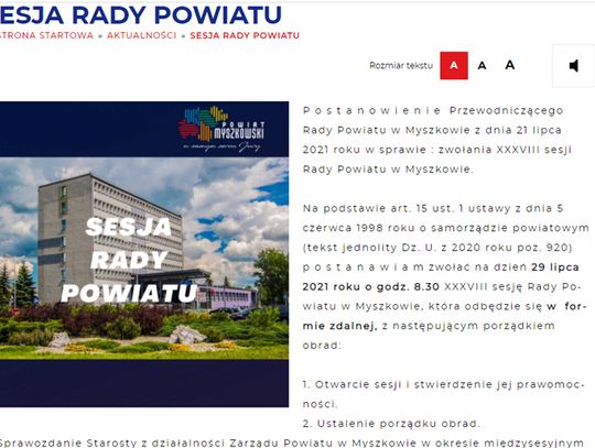 UNIEMOŻLIWIAJĄ UCZESTNICTWO W SESJI POWIATU ALE „TROCHĘ MNIEJ”