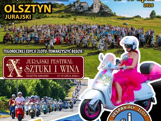 VESPAniały świat skuterów! Kolejny zlot w Olsztynie Jurajskim w lipcu!