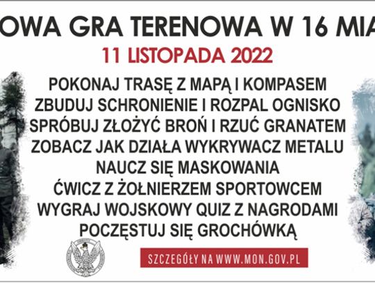 Wojskowa Gra Terenowa z okazji Święta Niepodległości!