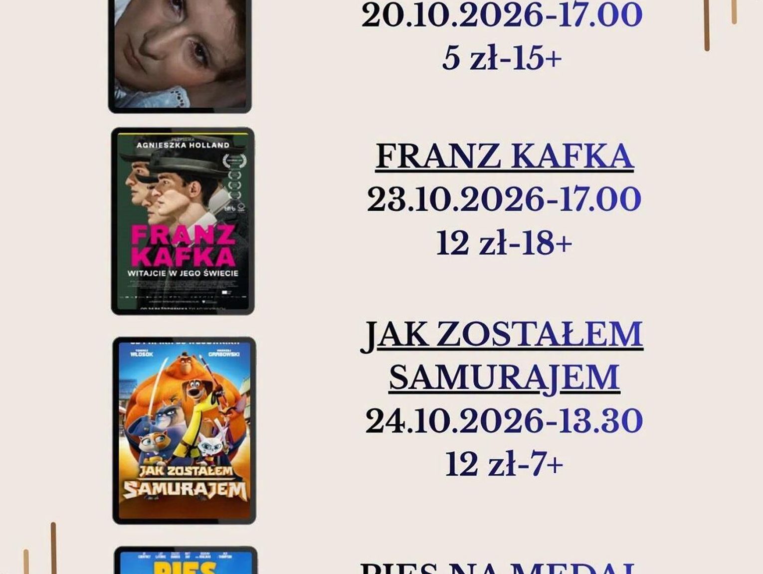 Filmowy weekend w Koziegłowach. Trzy propozycje Kina za Rogiem na 23 i 24 października