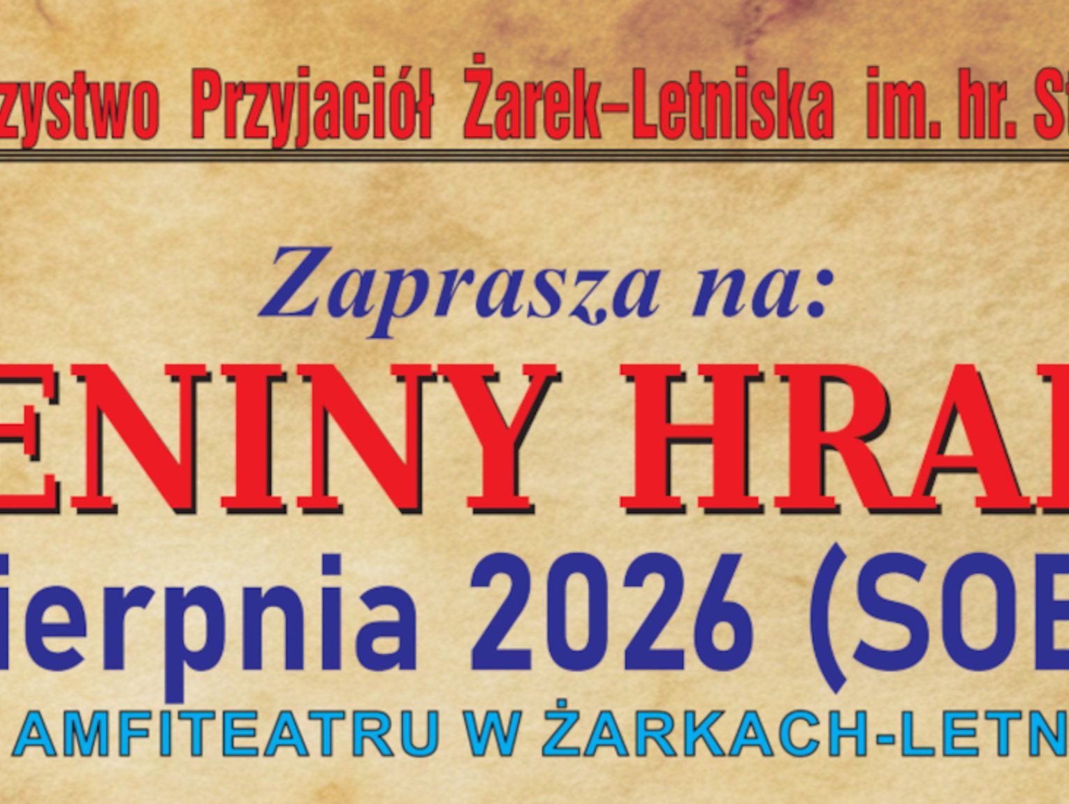 Imieniny Hrabiny. Towarzystwo Przyjaciół Żarek Lestisko ogłasza konkurs na strój z epoki!
