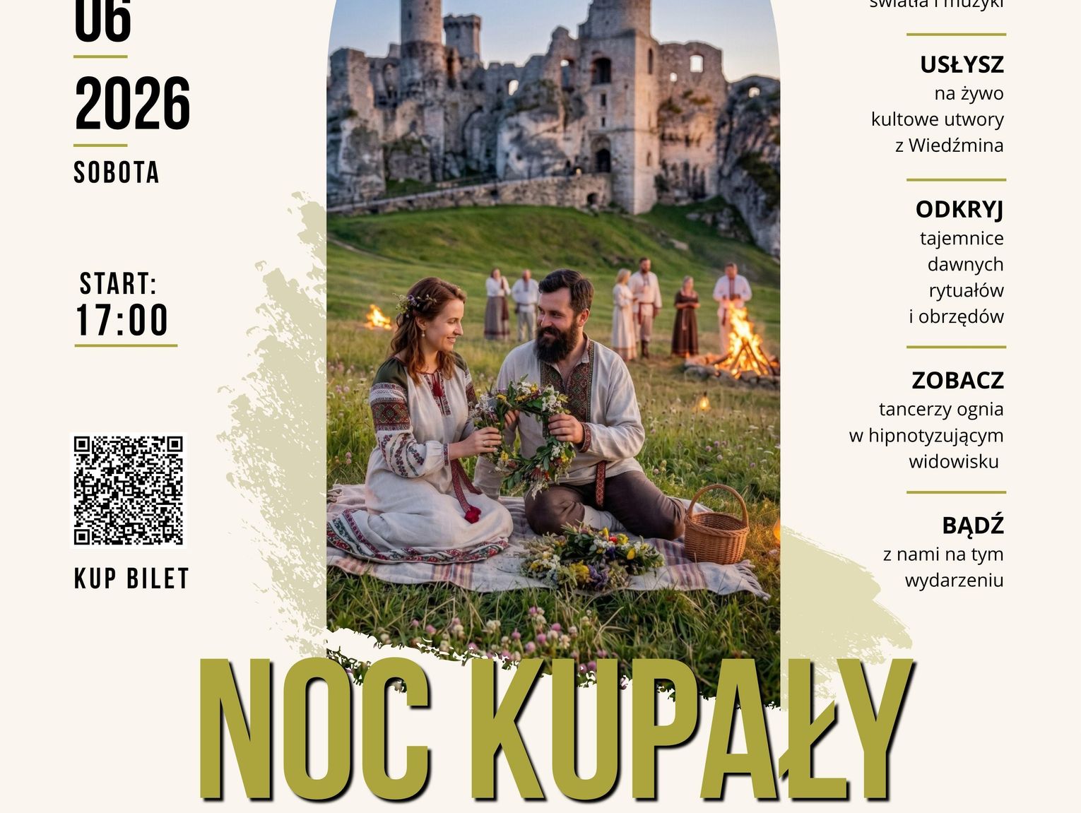 Noc Kupały 2026 na Zamku Ogrodzieniec – słowiańska magia, ogień i muzyka z Wiedźmina
