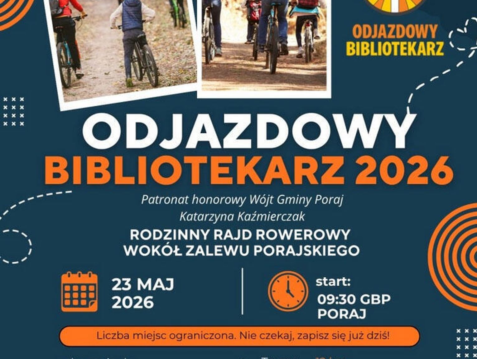 „Odjazdowy Bibliotekarz 2026”- Rajd rowerowy wokół Zalewu Porajskiego