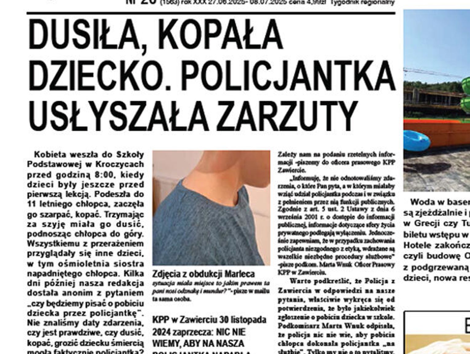 POLICJANTKA PREPAROWAŁA ZARZUT DEMORALIZACJI? WCZEŚNIEJ MIAŁA POBIĆ UCZNIA SZKOŁY W KROCZYCACH!