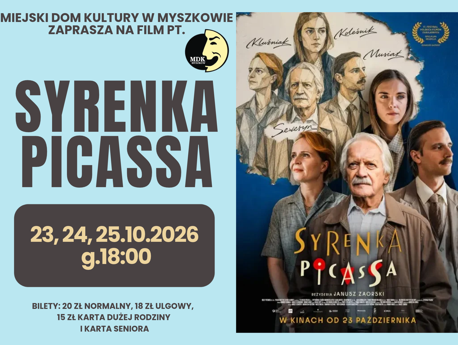 „Syrenka Picassa” na ekranie kina MDK w Myszkowie. Seanse od 23 października