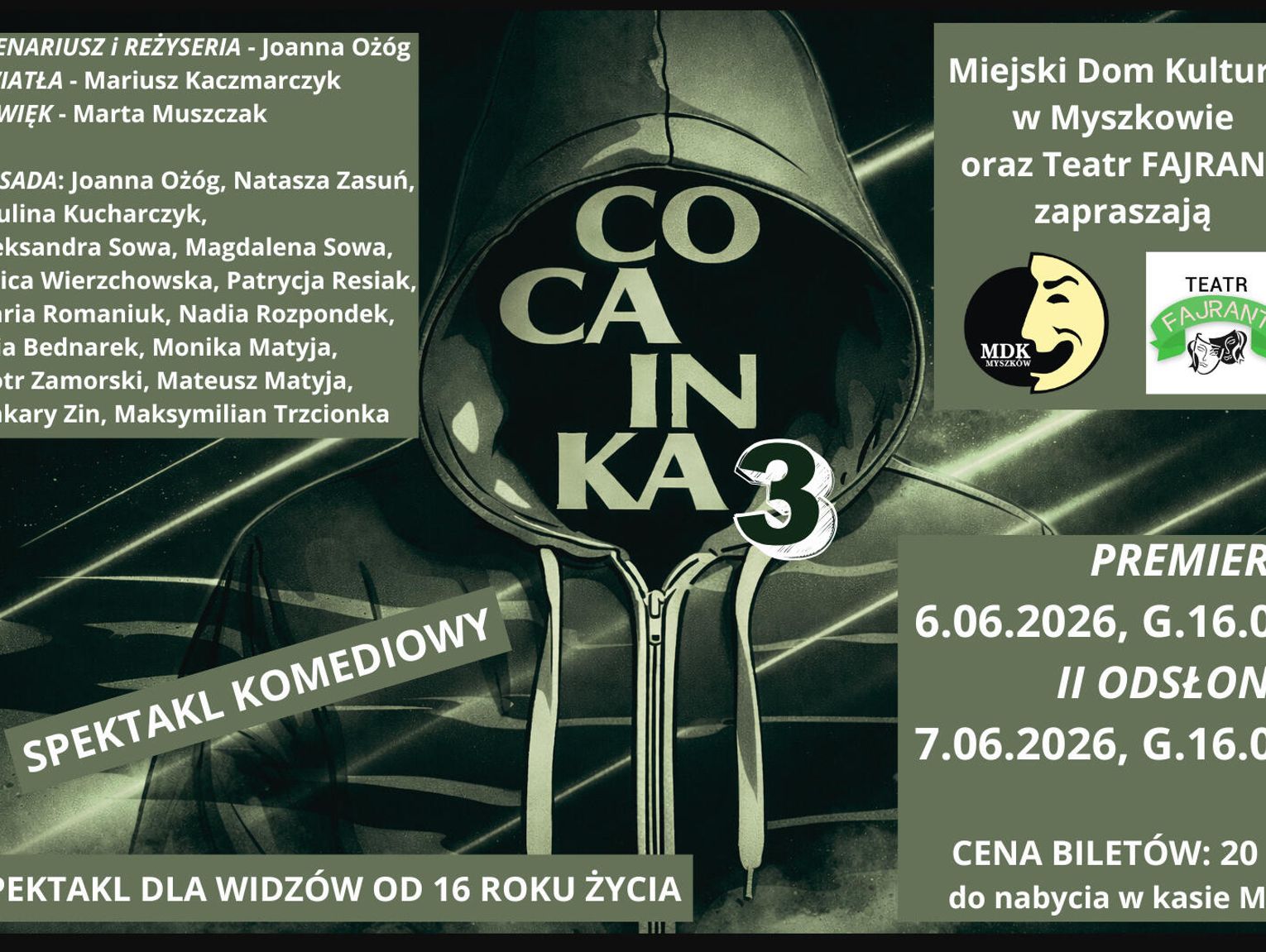 Teatr FAJRANT ZAPRASZA NA SPEKTAKL KOMEDIOWY „COCAINKA III”