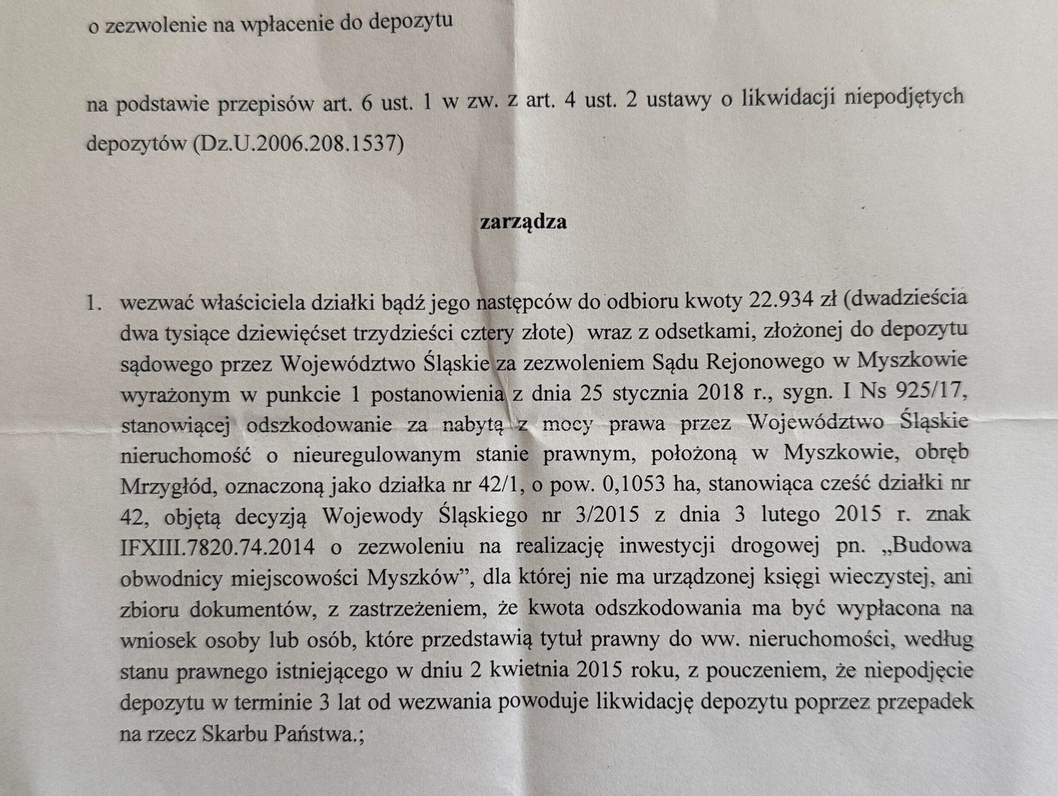 Zarządzenie Sygn I Ns 925/17