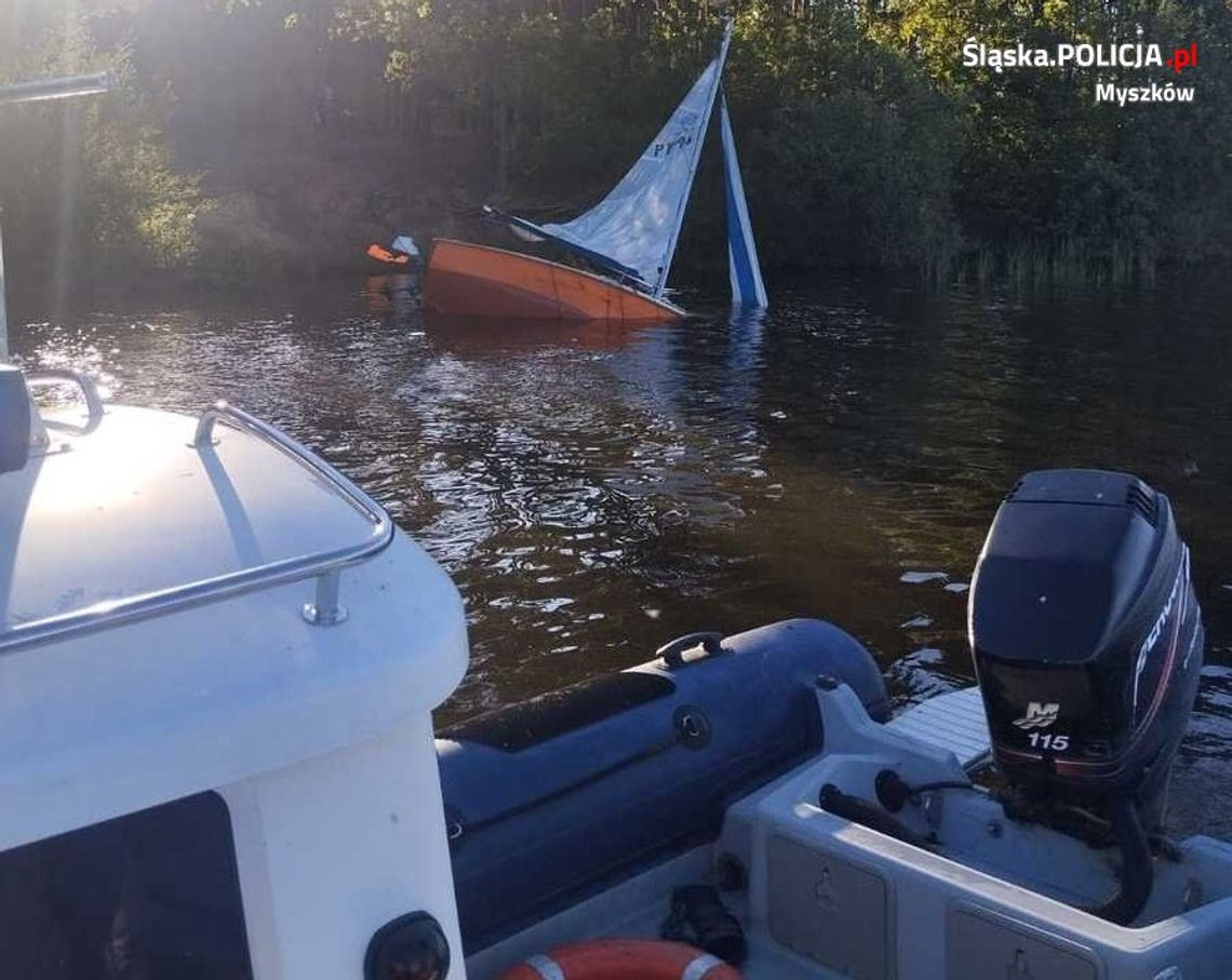 AKCJA RATUNKOWA MYSZKOWSKICH POLICJANTÓW NA ZBIORNIKU W PORAJU. URATOWALI DWIE OSOBY