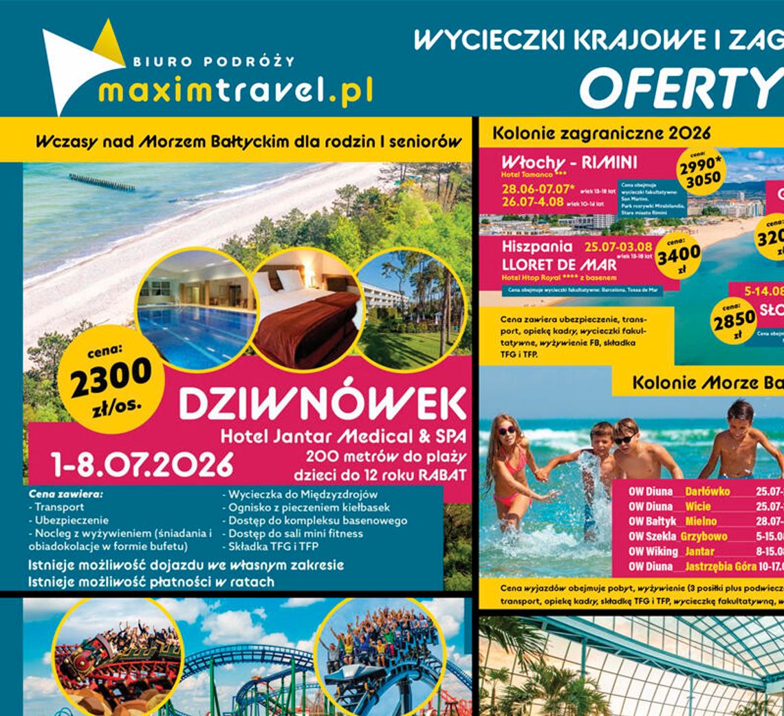 Biuro Podróży Maxim Travel pokazało ofertę wakacyjną