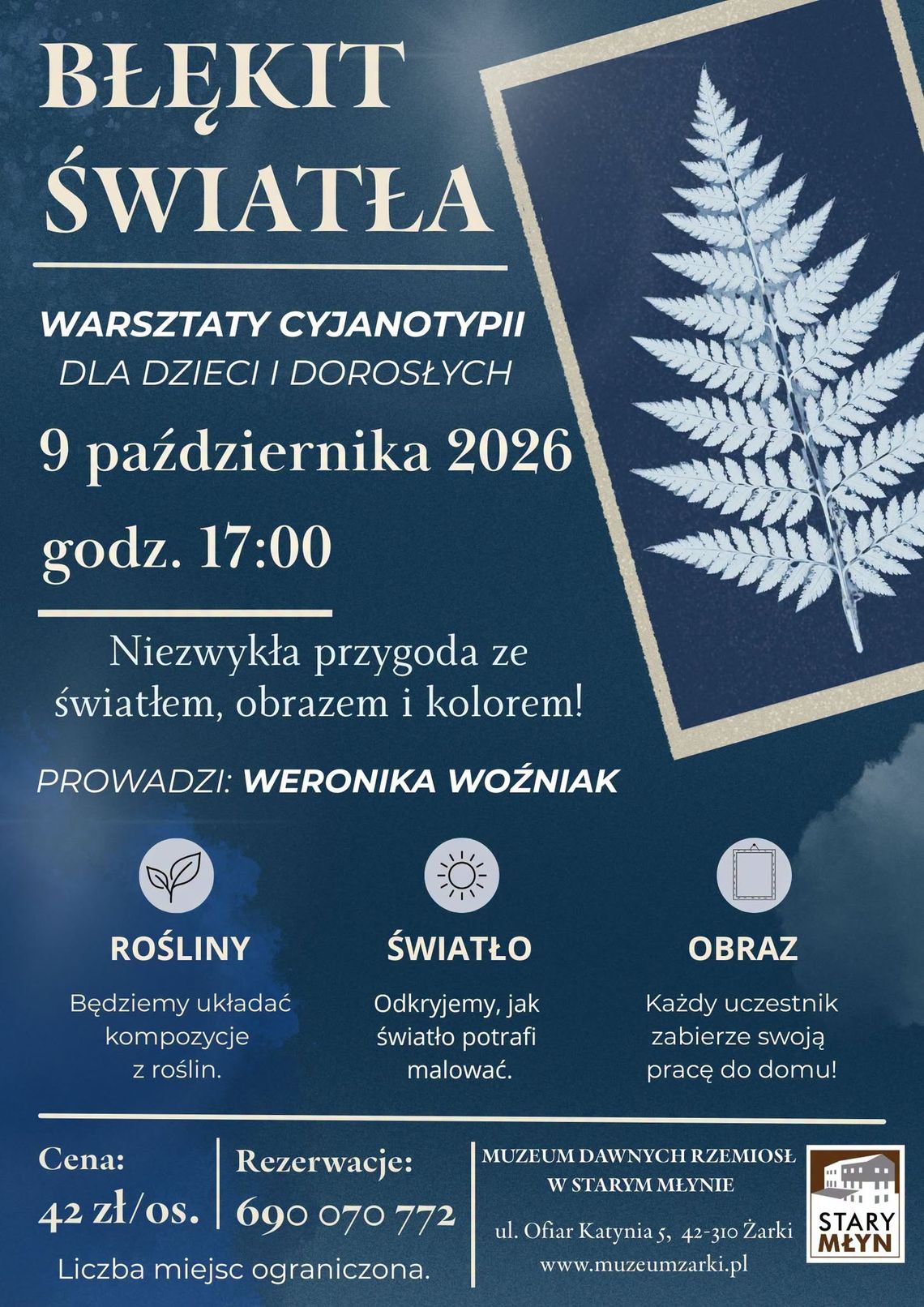 „Błękit światła” w Żarkach. Warsztaty cyjanotypii dla dzieci i dorosłych „Błękit światła” w Żarkach. Warsztaty cyjanotypii dla dzieci i dorosłych