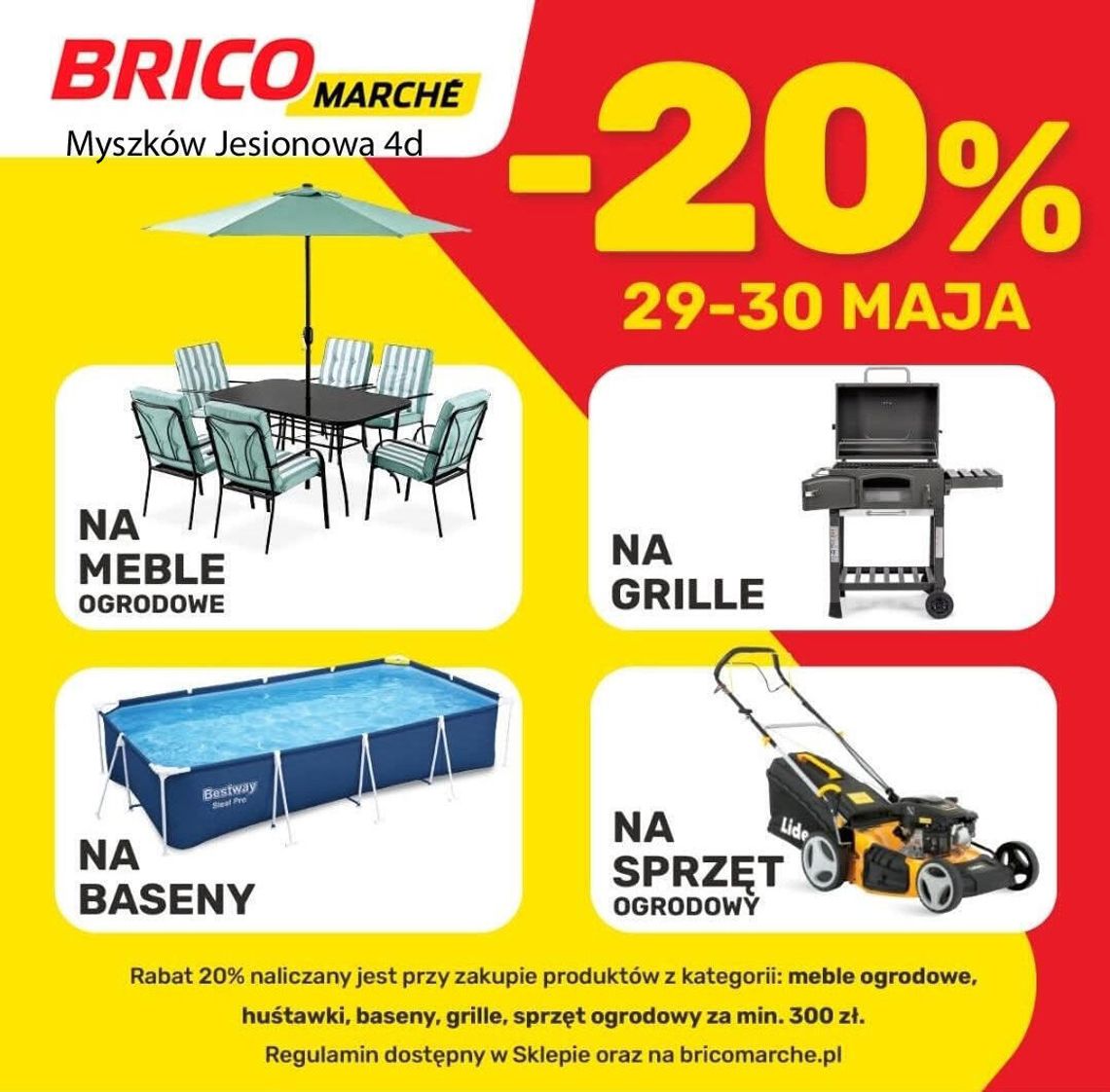 Brico Marche Myszków: na co rabat 20% przy wydanych 300 zł?