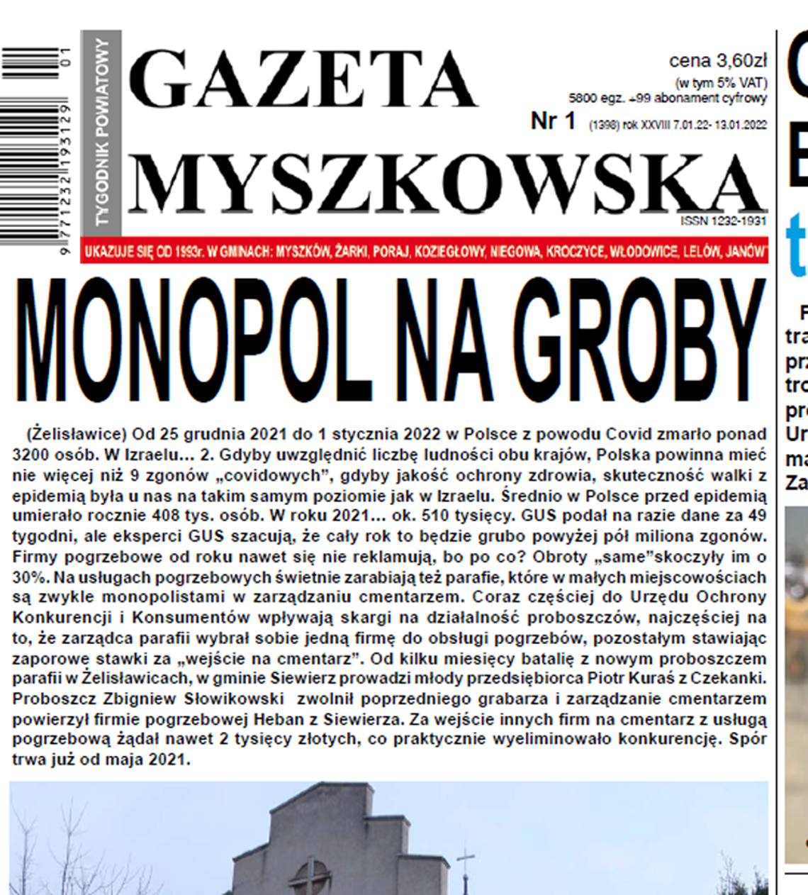 „MONOPOL NA GROBY” ARTYKUŁ ZAINTERESOWAŁ MIESZKAŃCÓW… CZARNEGO DUNAJCA!