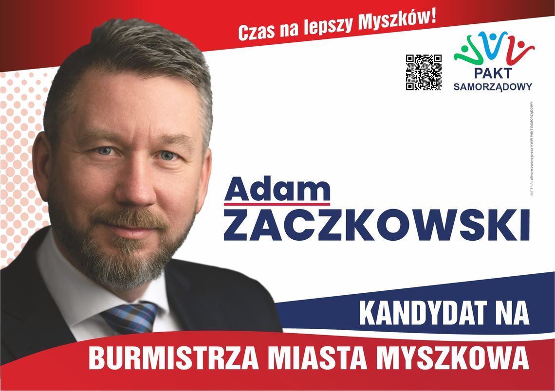 Myszków: Adam Zaczkowski kandydat w wyborach o fotel burmistrza prezentuje swój program