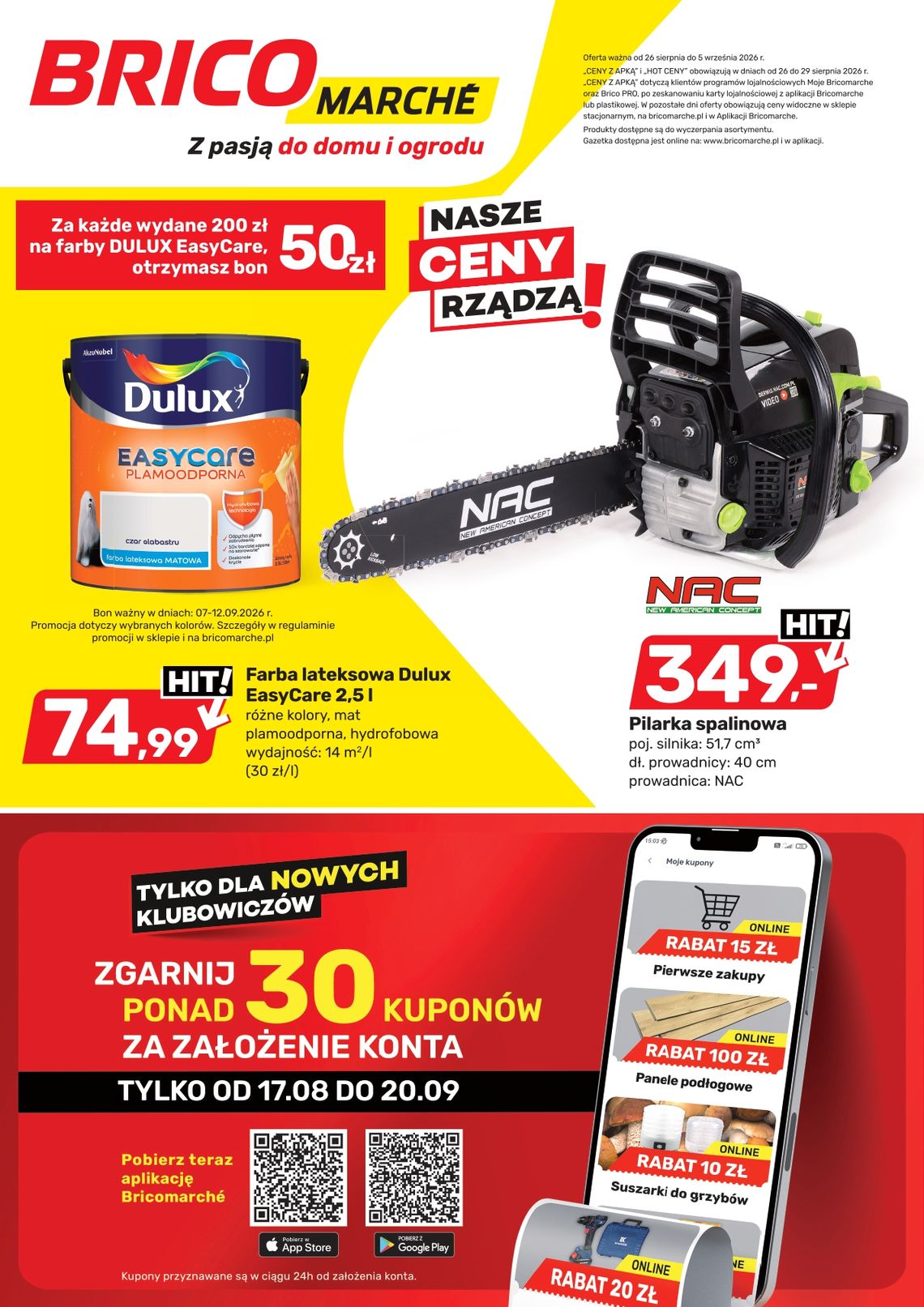 Najciekawsze oferty od 26-29 sierpnia. Tylko w Brico Marche Myszków!