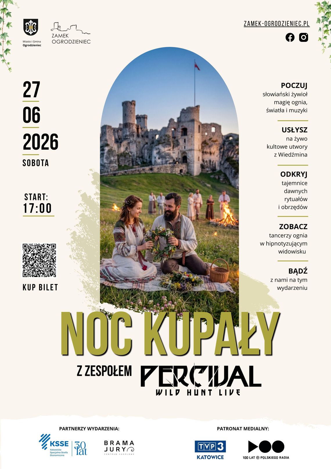 Noc Kupały 2026 na Zamku Ogrodzieniec – słowiańska magia, ogień i muzyka z Wiedźmina Noc Kupały 2026 na Zamku Ogrodzieniec – słowiańska magia, ogień i muzyka z Wiedźmina