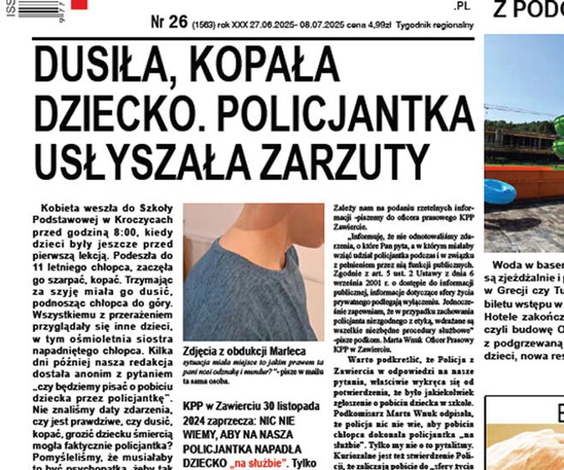 POLICJANTKA PREPAROWAŁA ZARZUT DEMORALIZACJI? WCZEŚNIEJ MIAŁA POBIĆ UCZNIA SZKOŁY W KROCZYCACH!