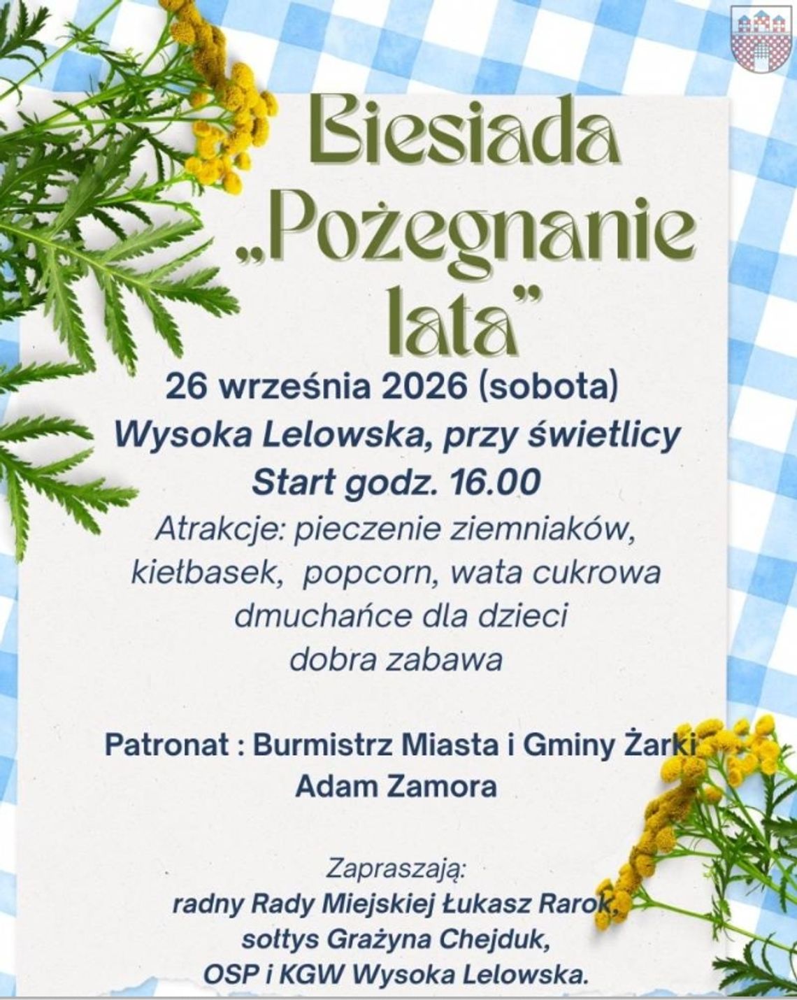 Pożegnanie lata w Wysokiej Lelowskiej. Biesiada przy świetlicy już 26 września Pożegnanie lata w Wysokiej Lelowskiej. Biesiada przy świetlicy już 26 września