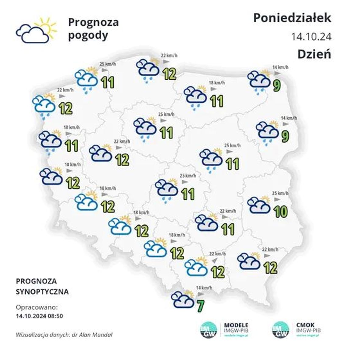 Prognoza pogody na najbliższe 5 dni (15.10-20.10)