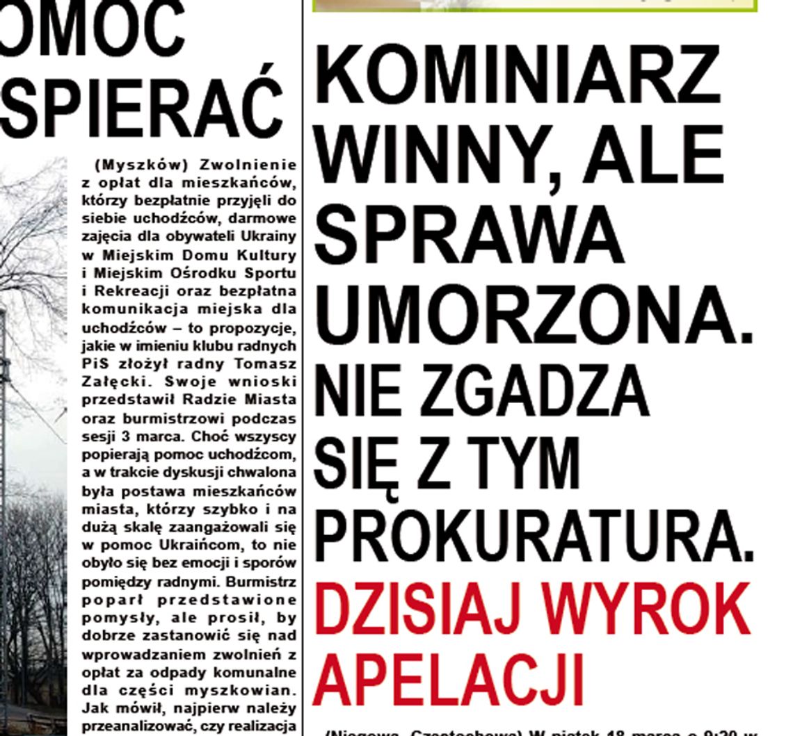 PUBLIKACJA WYROKU W SPRAWIE KOMINIARZA ODROCZONA