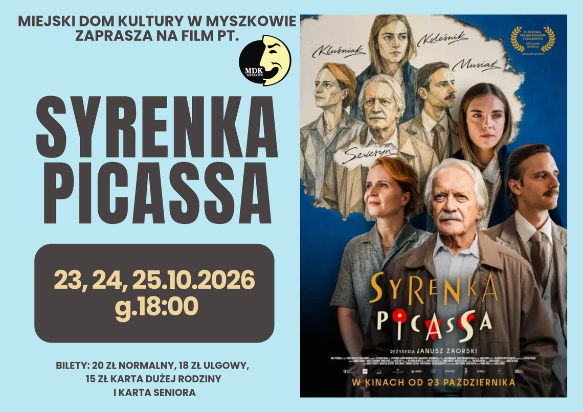 „Syrenka Picassa” na ekranie kina MDK w Myszkowie. Seanse od 23 października