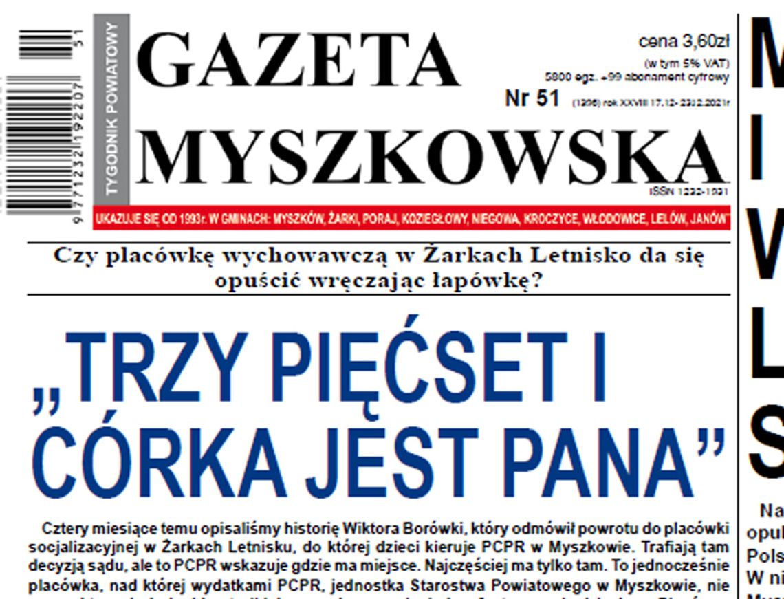 „TRZY PIĘĆSET I CÓRKA JEST PANA”