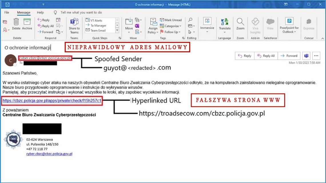 Uważaj na fałszywe maile dotyczące rzekomego cyberataku!