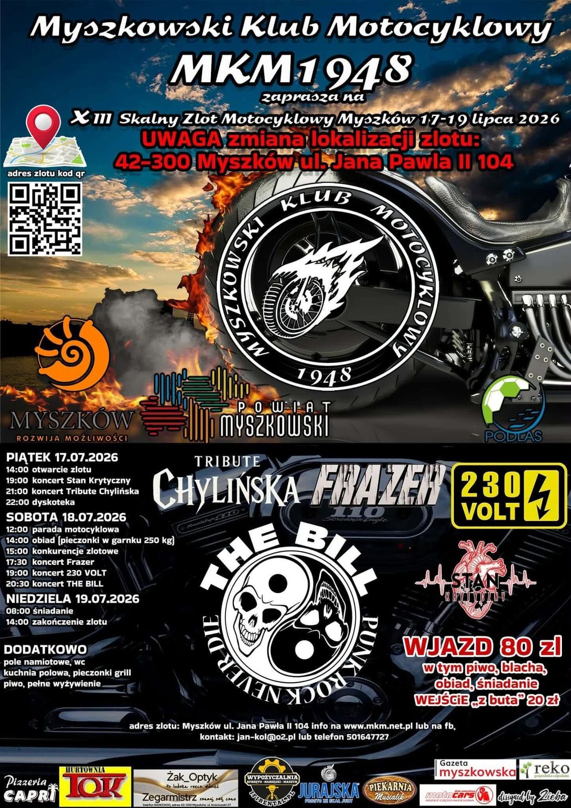 W lipcu Zlot Motocyklowy  w Myszkowie. Już po raz TRZYNASTY!