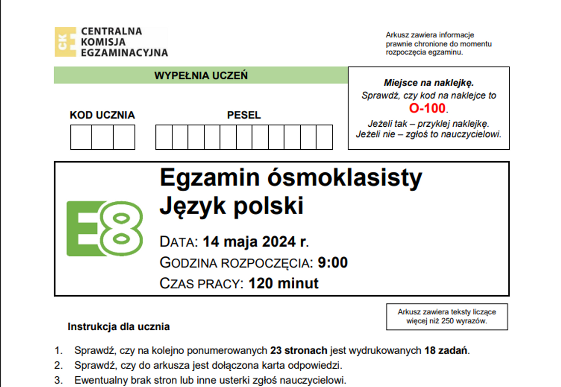 WYNIKI EGZAMINU ÓSMOKLASISTY. KTÓRA SZKOŁA Z POWIATU MYSZKOWSKIEGO WYPADŁA NAJLEPIEJ?