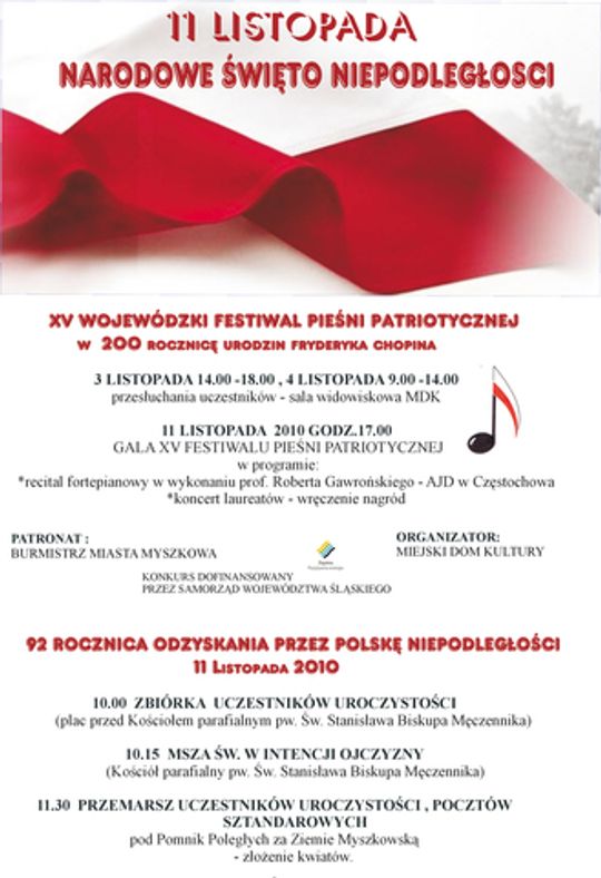 11 LISTOPADA - NARODOWE ŚWIĘTO NIEPODLEGŁOŚCI